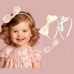 Mädchen Satin Schleife Haarreif Set Süße Prinzessin Haarschmuck Für Geburtstag Party Aufführung Fotografie Kleinkinder Kinder Haarband