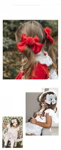 Détails de barrettes à cheveux en satin de soie avec des pompons en vison pour petites filles