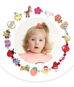 Collection de barrettes brodées en tissu non-tissé avec formes d'animaux et fruits mignons
