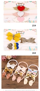 Detailsicht auf Baby Stirnband Set mit Glitzerflügeln, Herzen und Pailletten Schleifen