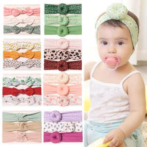 Bandeaux Bébé en Tissu Élastique Fait Main pour Nourrissons Mignons Fleurs Pois Nœud Donut Accessoires de Cheveux