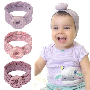 Bandeaux pour Bébé en Tissu Élastique Doux Motifs Floraux à Pois Nœud Beignet Accessoires de Cheveux pour Nourrissons Tout-Petits Filles