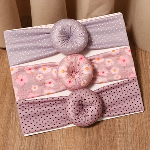 Lot de trois bandeaux donuts pour bébés filles avec motifs floraux et à pois