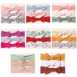 Lot de 3 bandeaux bébé avec imprimés floraux et fruits colorés et grands nœuds