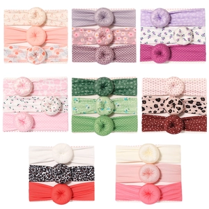 Lot de 3 bandeaux bébé avec nœuds donut aux motifs floraux et couleurs pastel