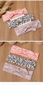 Baby-Stirnband-Set 3er-Pack mit Herzchen, Leoprint und lila Punkten für süße Outfits