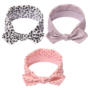 Dreiteiliges Baby-Stirnband-Set mit Leopardenmuster, Herzmuster und gepunkteten Schleifen