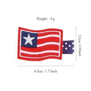 Handmade American flag bow hair clip for Independence Day party theme decoration