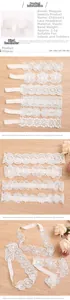 Detailed macro view of soft white elastic lace headbands with delicate floral patterns for babies