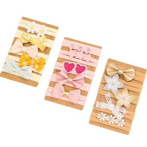 Lot de 5 bandeaux bébé avec nœuds brodés, marguerites en dentelle et étoiles brillantes