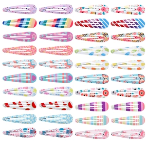 Colorful Metal Snap Hair Clips For Kids Girls Printed Pattern Floral Fruit Animal Sweet BB Clips Hair Accessories