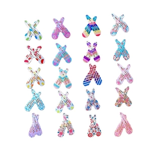 Set of 40 colorful floral and cartoon print BB hair clips for kids with assorted patterns