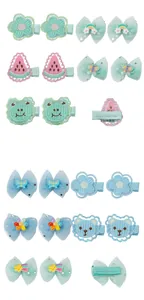 Ensemble de 20 barrettes pour bébés avec motifs brodés de 3,5 cm de diamètre en détail