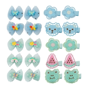 Barrettes Cheveux Enfants Maille Tissu Papillon Fleur Dessin Animé Animal Fruit Arc en Ciel Épingle Douce Princesse Filles
