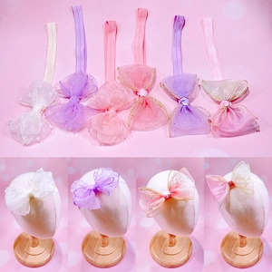 Lot de 6 bandeaux à fleurs en maille pour bébés filles en couleurs variées pour photos