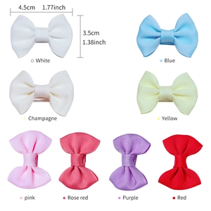 Lot de 8 barrettes à nœuds colorées en ruban gros-grain pour bébés avec ruban magique