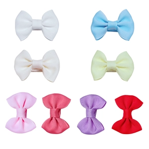 Lot de 8 barrettes à nœuds colorées en ruban gros-grain pour bébés aux couleurs vives