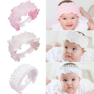 Lot de bandeaux en dentelle rose et blanc pour bébé fille de 0 à 3 ans pour photos
