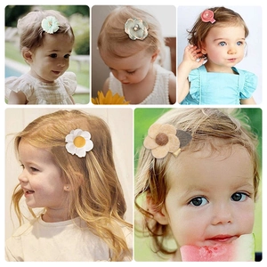 Détails de cinq styles de pinces à cheveux fleuries pour filles avec marguerite et rose