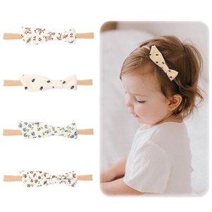Pastoral Floral Bow Baby Headband Soft Elastic Nylon Infant Hairband Sweet Printed Toddler Headwear Accessories For Girls