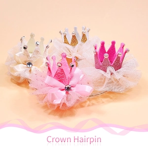 Prinzessin-Spitzenkrone Haarklammern mit Glitzerschleifen und Strass in vielen Farben