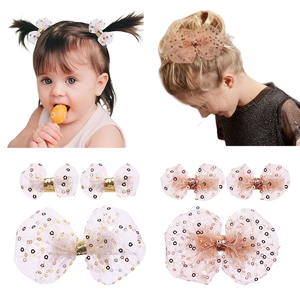 Mädchen Pailletten Netz Schleife Haarclip Glitzer Schleife Entenschnabel Clip Süße Prinzessin Haarnadeln Für Kinder Haarschmuck