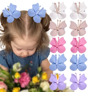 Handgemaakte Matte PU Lederen Vlinder Haarspeldjes Voor Meisjes Volledig Gevoerde Veiligheidsclips Macaron Kleuren Kinderen Haaraccessoires