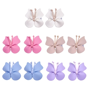 Set van 10 kleurrijke vlinder haarclips van PU-leer in pastelkleuren voor meisjes