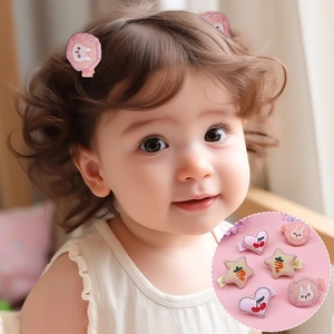 Sweet Embroidery Fabric Hair Clips For Kids Cartoon Star Rabbit Cherry Heart Duckbill Clips Baby Girls Hair Accessories