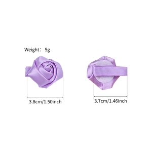 Paire de barrettes roses en satin violet pour filles avec détails de taille
