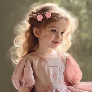 Barrettes à fleurs roses en satin pour filles nœuds faits main lot de deux accessoires