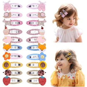 Barrettes à Cheveux BB en Tissu Fleur Animale Dessin Animé pour Enfants Accessoires de Cheveux de Tournesol de Chien de Fraise de Renard de Paillettes Brodés Doux pour les Filles