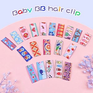 18-piece set of cartoon embroidered cloth BB hair clips for girls with floral patterns