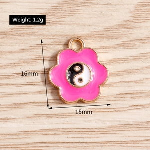 Detail showing weight of 1.2g and 16mm size for the pink cherry blossom Tai Chi pendant