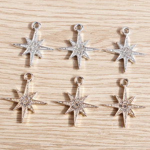 Star-shaped rhinestone pendants in gold and silver finish for DIY jewelry crafting