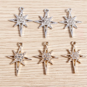 Pendentifs étoile en strass dorés et argentés pour création de bijoux DIY