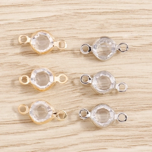 Alloy Rhinestone Crystal Double Hanging Connector Pendant For DIY Necklace Bracelet Jewelry Making Simple Findings Accessories