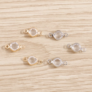 DIY rhinestone crystal connector charms in gold and silver finish for jewelry making