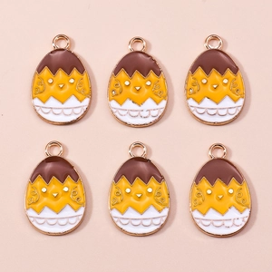 Detailed close-up of six enamel Easter chick charms for creative DIY jewelry and keychains