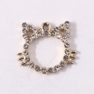 Luxe gouden kattenhanger met schitterende strass steentjes voor DIY sieraden maken