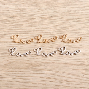 Gold- und Silber-Love-Buchstabenanhänger aus Legierung für DIY-Halsketten und Schmuck
