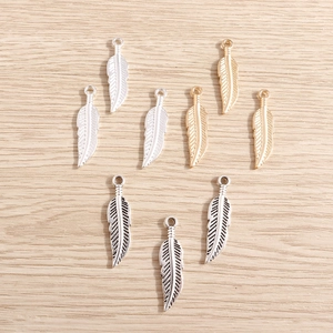 Alloy Feather Leaf Pendants DIY Jewelry Making Charms Plated Metal Craft Accessories For Necklace Bracelet Handmade Jewelry