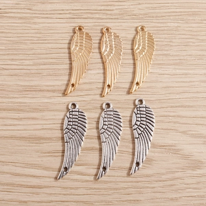Pendentifs Vintage en Alliage Ailes d'Ange Plume pour la Fabrication de Bijoux DIY Breloques en Métal Rétro pour Colliers