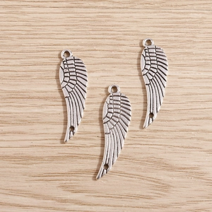 Lot de breloques ailes d'ange en alliage vintage pour bijoux DIY en argent antique