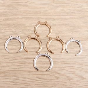 Crescent moon alloy pendants in gold silver and rose gold finishes for DIY jewelry