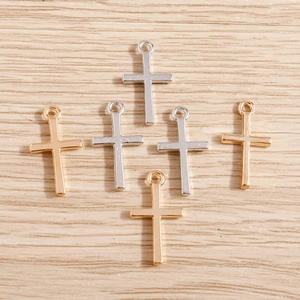 Minimalist plated alloy cross pendants in gold and silver finish for DIY jewelry