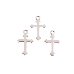 Poliertes Silber-Metall Kreuzanhänger Set mit Ringhaken für DIY Schmuckherstellung 40 Stk