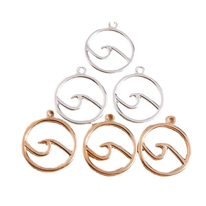 Minimalist geometric wave pendant set in silver and gold plating for DIY jewelry crafting