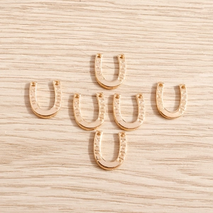 50 stuks gouden hoefijzer bedeltjes met Good Luck gravure voor DIY sieraden maken