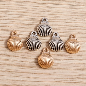 Pendentifs en forme de coquillage en alliage doré et argenté pour bijoux DIY